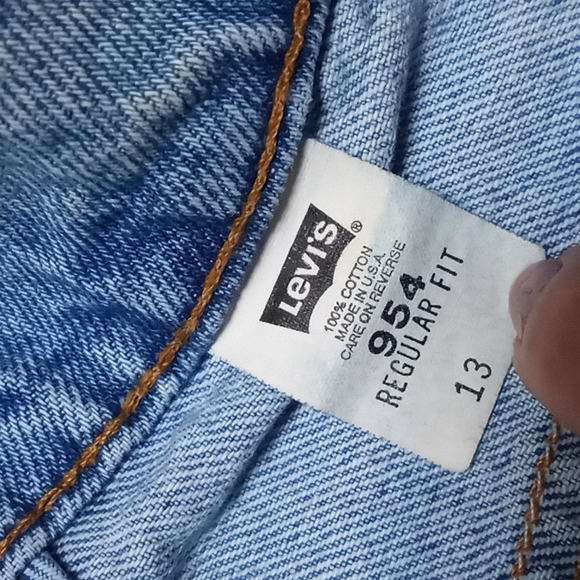 MADE IN USA Levi's Orange Tab 954 100% Cotton Distressed Denim Shorts *VINTAGE* - Picture 11 of 16